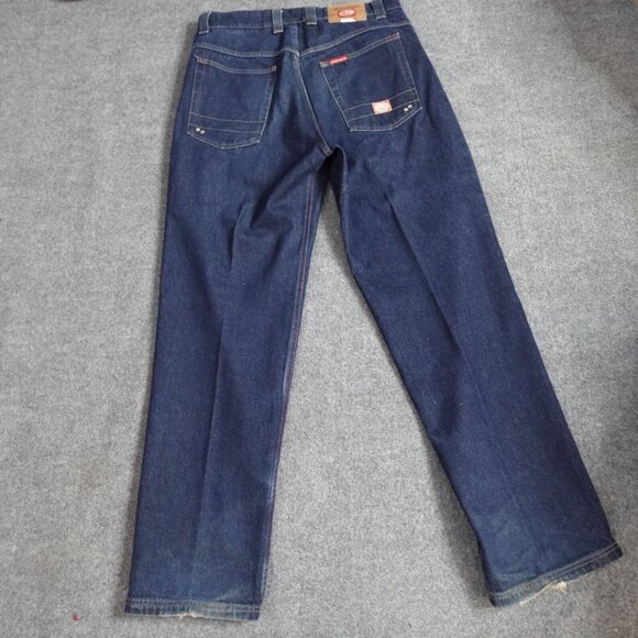 Ecko 5 Pocket Jeans 38 x 34 Blue Solid Vintage Y2K Baggy Embroidered